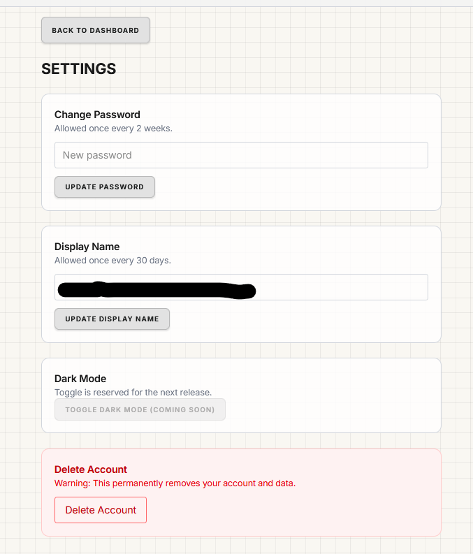 Your account